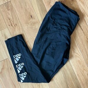 Adidas Black Leggings with White Logo